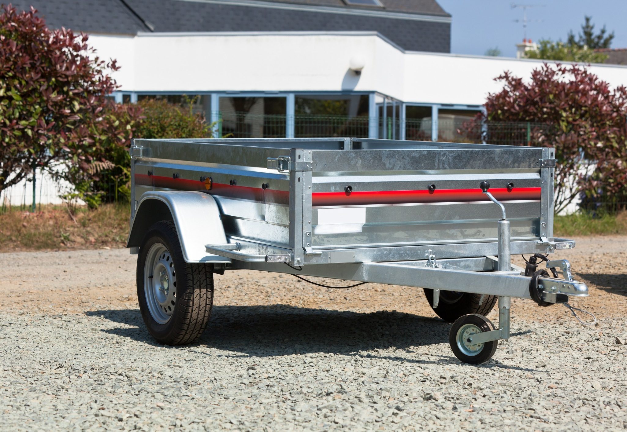 New cargo cart for sale outdoors. Horizontal shot
